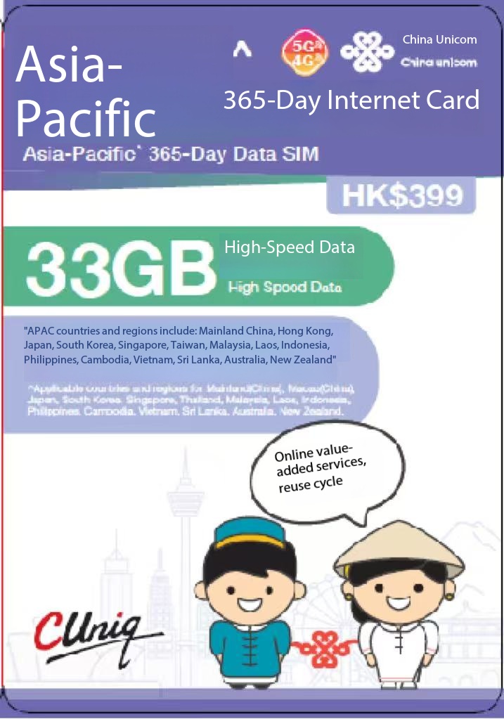 DonDon Asia Pacific 365-Day Internet Card (33GB)